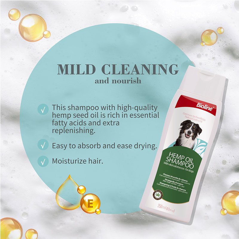 Bioline Hemp Oil Dog Shampoo – Gentle and nourishing dog shampoo for healthy skin and coat