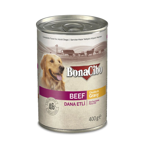 Bonacibo Adult Dog Beef Chunks Wet Food 400g Can