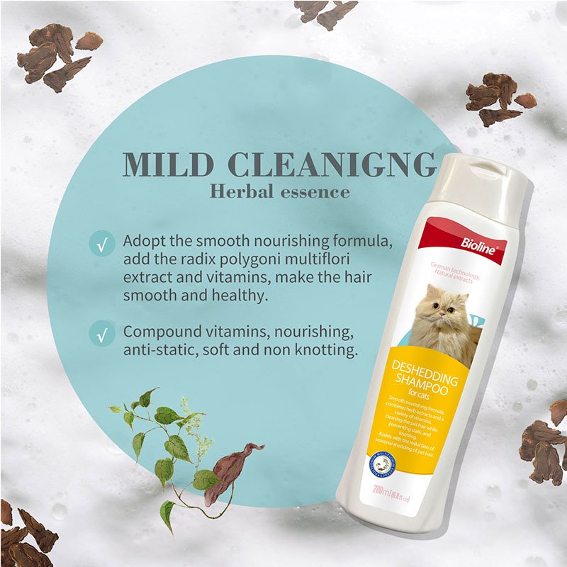 Deshedding Shampoo for Cats – Reduces shedding and strengthens coat