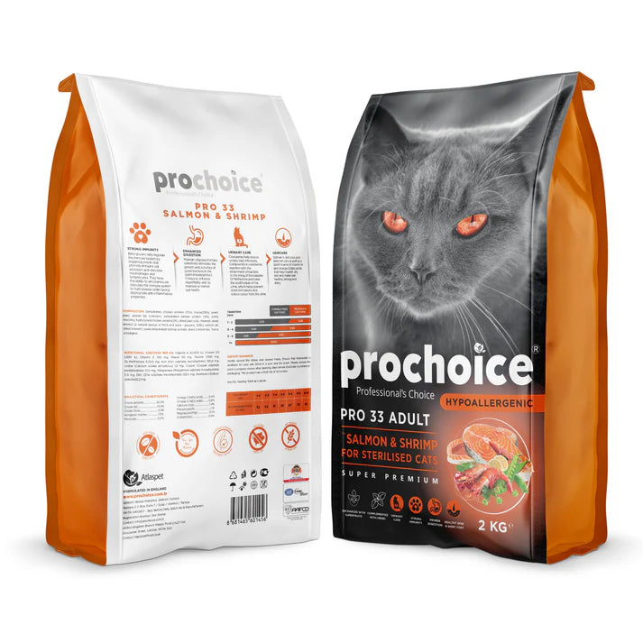 Prochoice Pro33 Salmon and Shrimp Adult Cat Dry Food