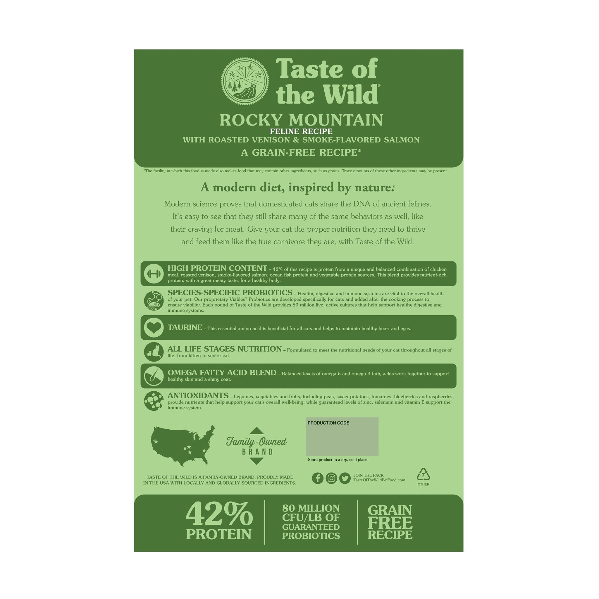 Taste of the Wild grain free cat food