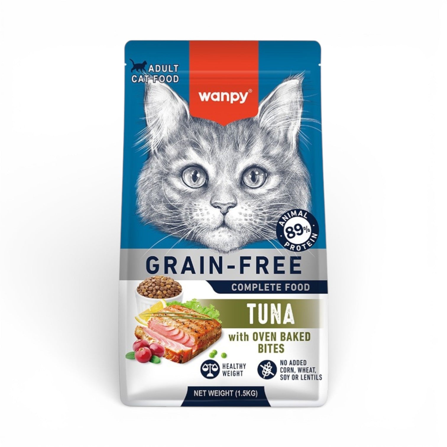 Wanpy Grain-Free Adult Dry Cat Food with Tuna – High Protein Nutrition for Adult Cats