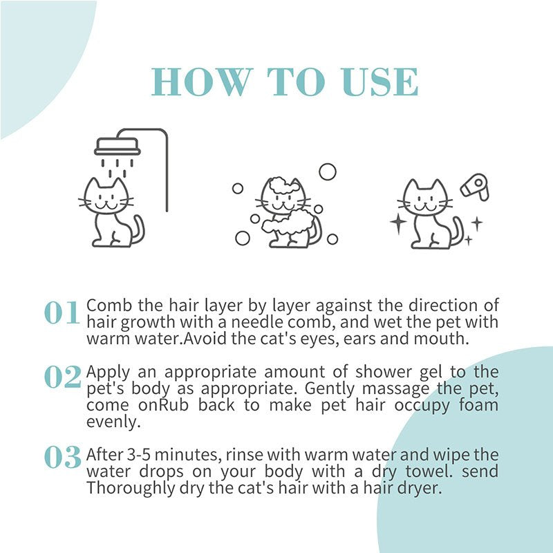 Deshedding Shampoo for Cats – Reduces shedding and strengthens coat